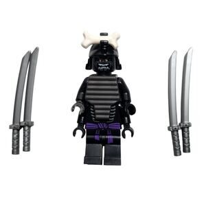 Lego Ninjago Lord Garmadon Minifigure With White Bone & 4 Swords Pre-owned